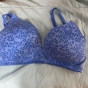 Adore Me Blue Floral Lace Bra